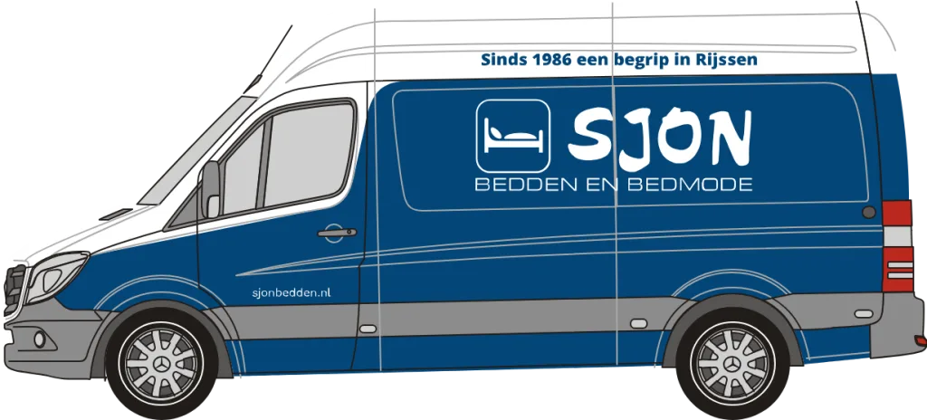 Bezorgbus van Sjon Bedden en Bedmode