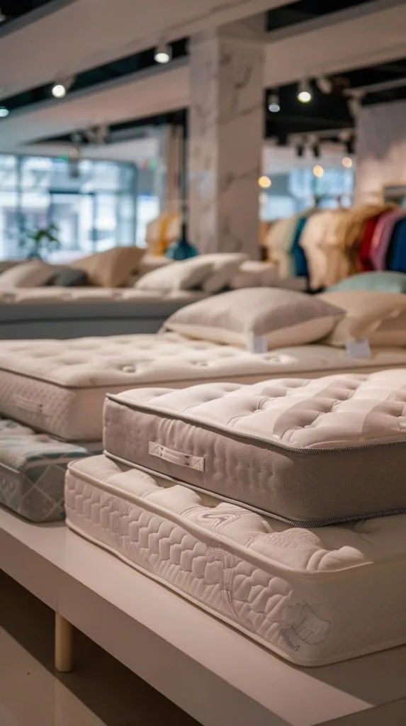 Matrassen in de showroom